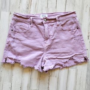 Pistola Lavender Distressed Denim Shorts Size 30